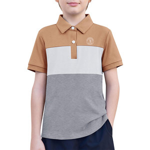 เสื้อโปโลกอล์ฟสำหรับเยาวชน เสื้อกีฬาสำหรับเด็กผู้ชาย ชุดทีมกอล์ฟสำหรับเด็ก เสื้อกีฬาน้ำหนักเบา ยืดหยุ่นได้ ระบายความชื้น - Product Image 1