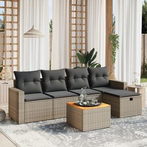 Conjunto de Sofás de Jardín de Ratán, Muebles de Exterior Color Gris Oscuro, Diseño Contemporáneo Impermeable con Cojines de Espuma de Alta Densidad - Product Image 3