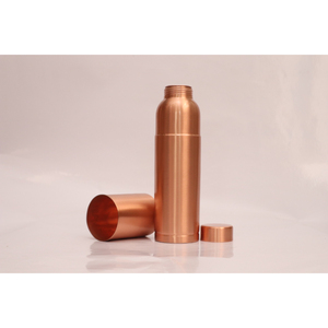 Bouteille d'eau en cuivre pur, artisanale, ayurvédique, anti-fuite, pour la santé et le bien-être, récipient écologique pour le bureau - Product Image 4