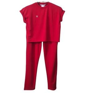 Conjunto de ropa informal de dos piezas de algodón de alta calidad personalizada para mujer, Jersey de manga corta y pantalones de pierna ancha, ropa deportiva para el hogar - Product Image 3