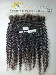 Encaje HD Fontal de rizo birmano con extensiones de cabello de color natural 100% cabello humano camboyano virgen para Super doble dibujado - Product Image 5