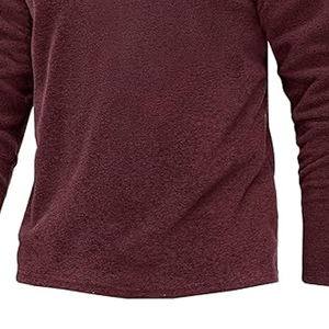 Pull sport décontracté pour homme en molleton 100 % coton, tricoté, respirant, à manches longues, col montant, avec fermeture éclair mi-longue ou quart de zip - Product Image 6