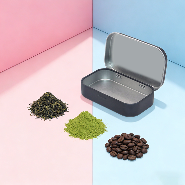 Custom Food Grade Luxury Airtight Sealed Tea Packaging Metal Rectangle Matcha Tin Box