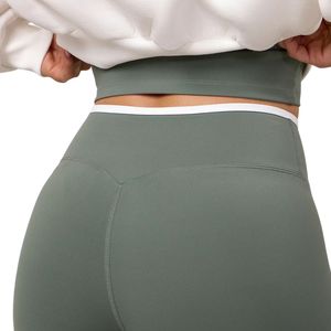 Legging contrastant vert sauge pour femme, taille haute, extensible, sculptant, pour le yoga, la gym, l'entraînement et le fitness - Product Image 5