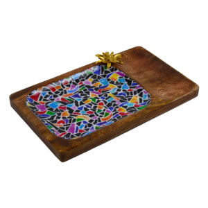 Bandeja Cuadrada de Madera para Servir con Acabado de Múltiples Colores de Calidad Superior, Ideal para Vajilla y Diseño Decorativo - Product Image 5