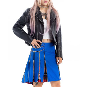 Top Selling Punk-Inspired Women's Hybrid Traditional Scottish Kilt with <b>Chain</b> and Zipper Details Custom OEM ODM - Product Image 3