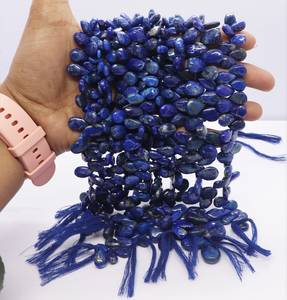 ลูกปัดลาพิส ลาซูลีธรรมชาติทรงลูกแพร์เรียบขนาด 7x12 มม. ลูกปัดพลอยลาพิสแบบเรียบ 10 นิ้ว ลูกปัดลาพิส ลาซูลีทรงลูกแพร์สำหรับทำเครื่องประดับ - Product Image 1