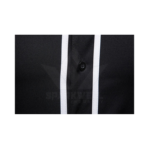 Men's Black Baseball Jersey Short Sleeve Button Front Solid Color Polyester Moisture Wicking <b>Sport</b> <b>Apparel</b> for Adults - Product Image 6
