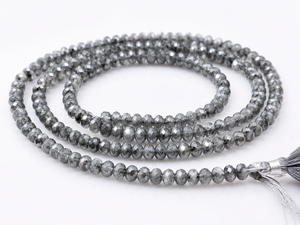 Cuentas Redondas de Diamante Gris Natural AAA de 3 mm, Facetadas, Estilo Sal y Pimienta, Calidad Premium, 15 Pulgadas, para la Elaboración de Joyería de Lujo - Product Image 1
