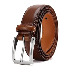 Wholesale Custom Logo Men's Genuine Leather Belt with Alloy Square Buckle Custom Color High Quality Dress Jeans <b>Accessories</b> 2026 - Product Image 1