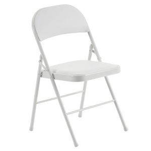 Eleganti Sedie Pieghevoli in Ferro e PVC Bianche, Set da 6 Pezzi, per Convenzioni ed Esposizioni - Product Image 6
