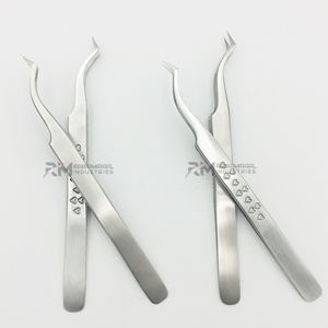 Pince à épiler professionnelle antistatique en acier inoxydable RMI pour extensions de cils, 10 mm, pointe pointue à 45 degrés - Product Image 6