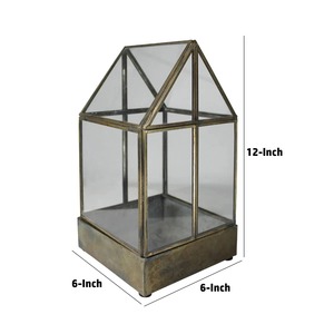 กระถางต้นไม้แก้วทรงกระท่อมสไตล์วินเทจ ของตกแต่งโต๊ะสำหรับบ้าน สำนักงาน คาเฟ่ และการตกแต่งภายในสไตล์เรสติก จากอินเดีย - Product Image 4