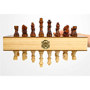 Wholesale Handcrafted Wooden Chess Set Folding Board Games Chessman 15 Inch Large Wood Chess Board Set Portable <b>Table</b> Chess Game - Product Image 2