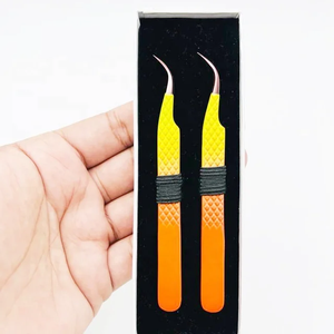 Meilleures pinces à épiler antistatiques en acier inoxydable japonais J2 pour extensions de cils, pointes en fibre, logo personnalisé, outils de beauté en gros - Product Image 2