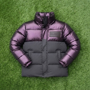 Chaqueta acolchada de dos tonos para hombre, metálica, cálida para invierno, con cuello alto, informal, con cremallera, OEM, ODM, venta al por mayor - Product Image 5