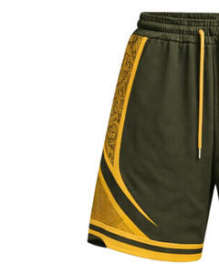 Green Yellow Men Basketball Shorts Breathable Quick Dry Sports Training Gym Running Athletic Shorts <b>Elastic</b> Waist Manufacturer - Product Image 3