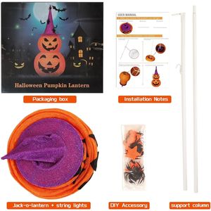 Decorazioni di Halloween per Esterni: Zucca Pieghevole da 90 cm con 8 Modalità di Illuminazione, Zucche Jack O'Lantern per un'Atmosfera Festiva - Product Image 6