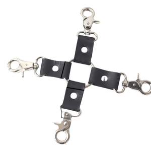 Menottes en cuir véritable avec sangles renforcées et anneaux en D métalliques - Product Image 3