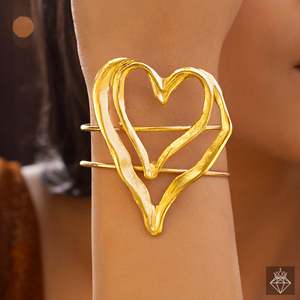 Pulsera de corazón antideslustre con abalorio fino PRAO - Product Image 4