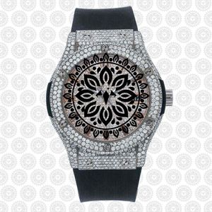 Luxury Stainless Steel Diamond Encrusted Round <b>Mechanical</b> <b>Watch</b> 42mm Analog Sapphire Crystal Men's Fashion Timepiece - Product Image 2