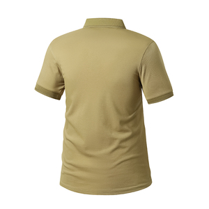 เสื้อโปโลแขนสั้นสีเทา แต่งขอบสีเหลืองนีออน แห้งเร็ว ดีไซน์สปอร์ต ผ้าถัก พิมพ์ลายโลโก้ด้านหน้า - Product Image 5