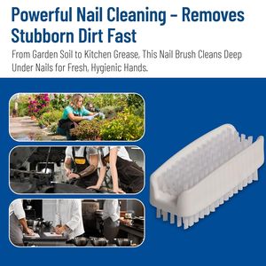 Spazzola per unghie a doppia faccia da 3,5 pollici in plastica bianca con setole in polipropilene per la pulizia di cucina, casa e ristorante - Product Image 6