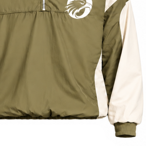<b>Mens</b> Olive Green Contrast Color Windbreaker <b>Hoodie</b> Quarter Zip Lightweight Pullover Outdoor Athletic <b>Running</b> Jacket - Product Image 6