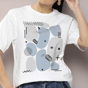 Camiseta de algodón de alta calidad para mujer, estilo urbano, oversize, con hombros caídos, corte holgado, anti-bolitas, estampada, para verano - Product Image 6