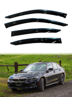 Viseras Laterales para BMW Serie 3 G20 2019 en Adelante, Molduras Cromadas, Deflectores de Ventilación, Plástico Acrílico, Protección con Doble Adhesivo