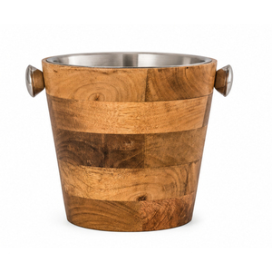 Seau à glace en bois avec logo personnalisé, design baril à vin vintage, refroidisseur à bière, refroidisseur à champagne artisanal haut de gamme pour bar et restaurant - Product Image 5