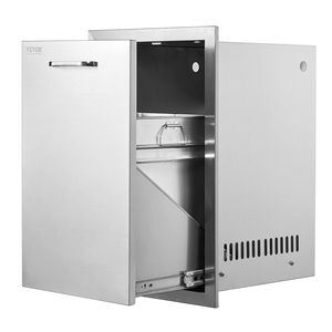 Cassetto portaoggetti in acciaio inox per cucina da esterno 16Wx24.4Hx16D pollici con maniglie estraibili per serbatoio del propano e pattumiera, ideale per barbecue e campeggio - Product Image 1