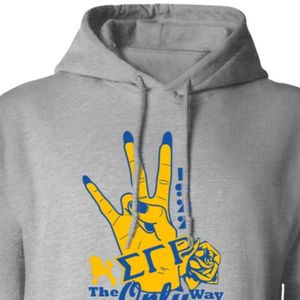 เสื้อฮู้ดพิมพ์ลายตัวอักษร Gray Sigma Gamma Rho Sorority สำหรับผู้หญิง เสื้อสวมหัวลำลองแบบมีฮู้ด เสื้อผ้ามหาวิทยาลัยกรีกแบบสั่งทำ - Product Image 3