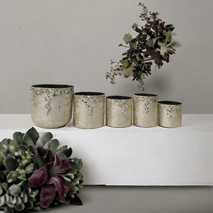 Luxe de haute qualité fini à la main mat brillant argent mosaïque métal support votif pot en verre décor à la maison multi-usages pour les mariages - Product Image 5