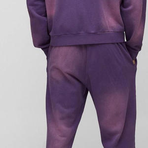 Ensemble de survêtement unisexe en molleton de coton délavé OEM de haute qualité – Survêtement zippé pour homme avec sweat à capuche et pantalon - Product Image 3