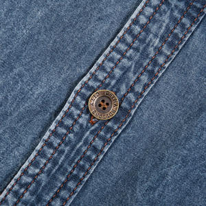 Chemise à manches courtes pour homme en twill, 2 poches, style western, tissu confortable, col rabattu, 100% coton, écologique - Product Image 6