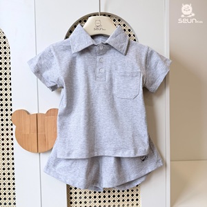 ชุดเสื้อโปโลเด็กผู้ชาย SeunKids เนื้อผ้านุ่ม 100% ผ้าฝ้าย ชุดลำลองฤดูร้อน ผลิตในเวียดนาม - Product Image 3