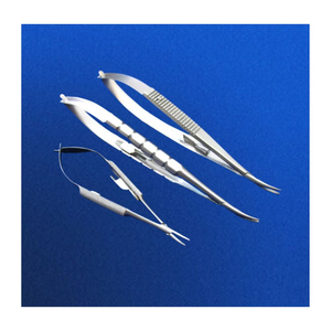 Kit d'instruments de microchirurgie Castroviejo de qualité O.r, porte-aiguilles en acier inoxydable, instruments courbés + droits - Product Image 4