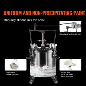 Serbatoio a Pressione in Acciaio da 20L/5 Galloni per Vernice Spray, Nuovo con Pressione Regolabile a 70 PSI e Ruote, Motore come Componente Principale - Product Image 2