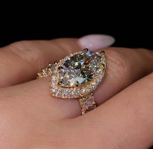 Anillo de Compromiso de Diamante de Corte Redondo con Engaste de Puntas Clásico, Certificado IGI, Cultivado en Laboratorio, de 2 Quilates (1 Quilate), Oro Amarillo de 18K, 14K, 9K, Regalo de Boda - Product Image 3