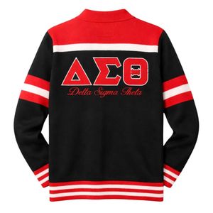 Cardigan in Lana Nero Delta Sigma Theta per Donne, Vestibilità Comoda, Tessuto Premium, Abbigliamento Casual per Confraternite Greche - Product Image 5