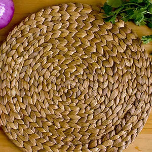 Tapetes Hechos a Mano de Jacinto de Agua, 3mm de Grosor, Ecológicos, Estilo Bohemio, 200mm de Diámetro, Decoración de Mesa, Dai Ngan Dzung, Fábrica de Vietnam - Product Image 1