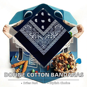 Custom OEM/ODM Cotton <b>Bandana</b> Square Paisley Print Fashion Head Wrap Multifunctional Headwear for Outdoor Sports Camping Hiking - Product Image 4