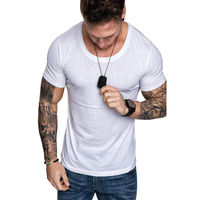 T-shirt décontracté d'été pour hommes en polyester/coton 260 grammes, respirant, écologique, séchage rapide, manches courtes, col rond classique, vente en gros