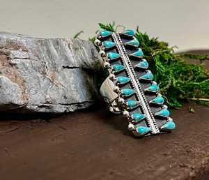 Handmade Turquoise Teardrop <b>Statement</b> <b>Ring</b> Sterling <b>Silver</b> Southwestern Boho Artisan Jewelry Natural Gemstone Gift for Her - Product Image 1