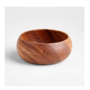 High Quality Wooden Round <b>Large</b> Vegetable Salad Dough Mixing Serving <b>Bowl</b> Set - Product Image 1
