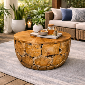 Mesa de Centro ARTERRA de Raíz de Teca Rústica, Hecha a Mano con Madera Natural, Mesa de Café Artesanal para Sala de Estar, Muebles de Indonesia para Apartamento o Villa - Product Image 3