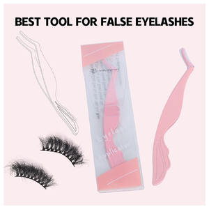 Pinzas para pestañas de acero inoxidable utilizadas para aislar, recoger, aplicar pestañas individuales y fijar extensiones con precisión. - Product Image 3