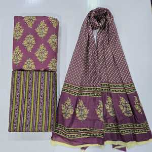 Conjunto de Traje de Algodón Puro 60x60 |   3m de Parte Superior, 3m de Parte Inferior, 2.25m de Dupatta (1 lote = 3M SUPERIOR+3M INFERIOR+2.25M DUPATTA) - Product Image 3