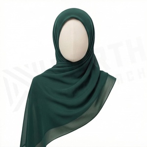 Hiyab de poliéster de color sólido para mujer, tela jersey, agradable al tacto, para uso diario, pañuelo étnico de Oriente Medio. - Product Image 4